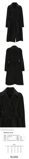 MAXMARA ベルナール ベルト付きウールコート ブラック 2360161439 013 60378878 [P]