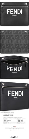 Fendi Jacquard FF Logo Pocket Clutch Bag 7AR985 AHUF F1GMN 55595598 [P]