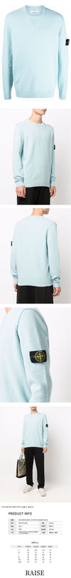 STONE ISLAND Rundstrickpullover mit Steinwappen Aqua 7615548D2 V0044 52683340 [P]