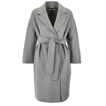 MAXMARA Wollmantel mit Gürtel in Grau-Melange 2390111031 070 59940740