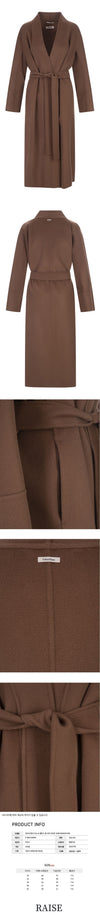 MaxMara CALLA Belted Wool Coat Brown 59940736 [P]