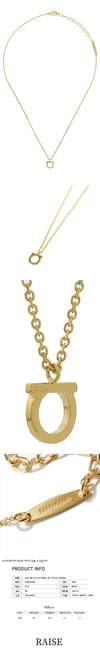 Salvatore Ferragamo Simple Gancini Large Necklace Gold 76-0133 0696658 64448492 [P]