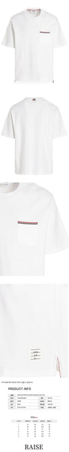 THOM BROWNE 三線ポケットTシャツ ホワイト MJS183A 07323 100 59863578 [P]