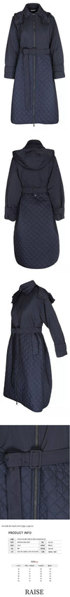 MaxMara OLGA Belted Quilted Coat Blue 2354960139 002 64078635 [P]