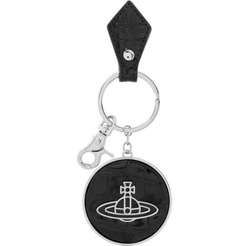 VIVIENNE WESTWOOD ORB Logo Krokodil Schlüsselanhänger Schwarz 82030103 L0039 N401 64078612