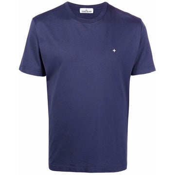 Stone Island Mini Logo Embroidered T-Shirt Dark Blue Purple 761521213 V0027 51341160