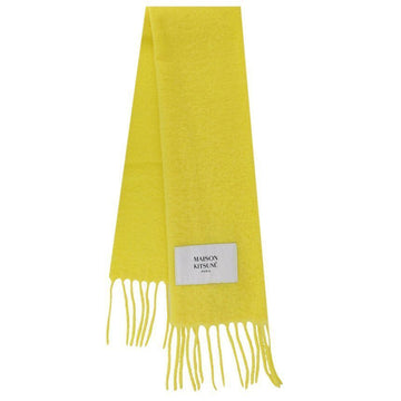 MAISON KITSUNE Logo Alpaka Fransen Schal Zitrone LW06206WA0022 P725 63497227
