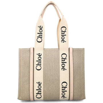 CHLOE Woody Medium Tote Bag Zementpink 6J5 63497220