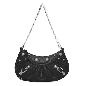 BALENCIAGA カゴール クロコダイル ミニ ショルダーバッグ 695814 23EJY 1000 63497219