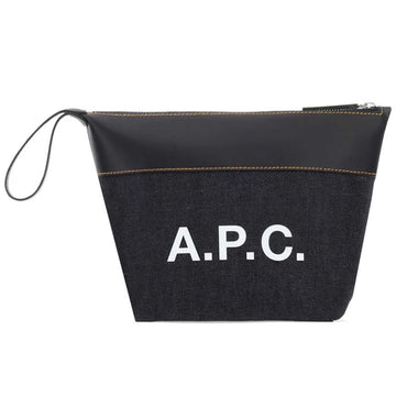 APC Axel Logo Leder Denim Pouch M63526 IAK 58696960