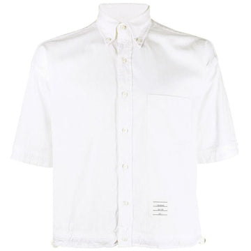 THOM BROWNE ロゴチェストポケットシャツホワイト MWS257A 06272 100 51106260
