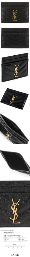 Saint Laurent Matelassé Card Holder Black 50805914 [P]
