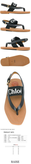 Chloe Woody Logo Strap Sandals Black 44821590 [P]