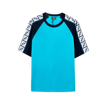 FENDI 男性用Tシャツ FFロゴバンド 半袖Tシャツ ブルー FAF679 AN5Y F1KRV 141470625