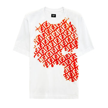 FENDI FFロゴ刺繍半袖Tシャツ FY0936 141471586