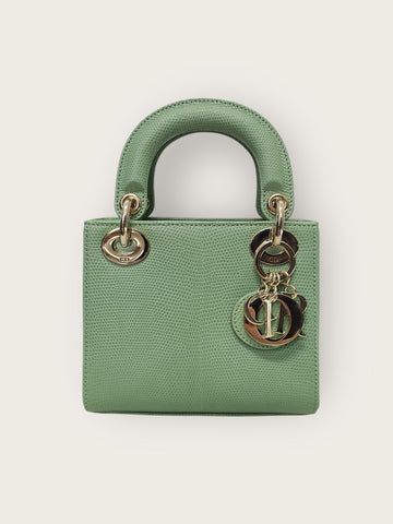 Dior Exotic Green Lizard Lady Mini Bag 141472855