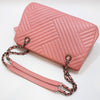 CHANEL Rosa Lammleder Chevron Silberkette Schultertasche 141523686 [P]