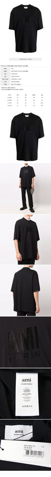 AMI オーバーサイズロゴTシャツ E22UTS003 725 ブラック 30735749 [P]