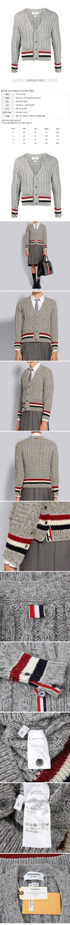 THOM BROWNE Drei-Linien Kabel Wolle Cardigan MKC357A 28672130 [P]