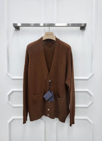 Prada Cardigan V-Neck Signature UMG109 Brown 48 141533822