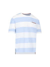 THOM BROWNE ポケット RWB トリミング ラグビー ストライプ 半袖 Tシャツ MJS201A J0049 452 141548505 [P]