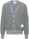 THOM BROWNE Baumwoll 4-Bar V-Ausschnitt Cardigan L.Gray 141549081 [P]