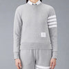 THOM BROWNE 4-Bar Streifen RWB Tab Loopback Sweatshirt 00535 055 141551186 [P]