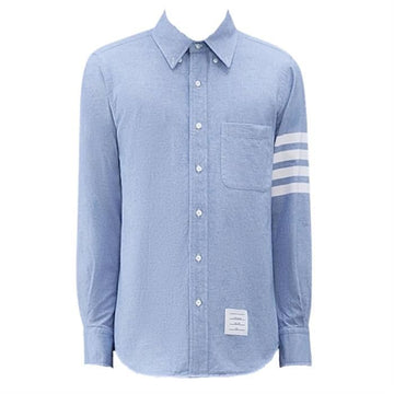 THOM BROWNE Sliced Flanell Hemd mit 4 Namenstags, gerade Passform MWL272A 05245 480 141551190