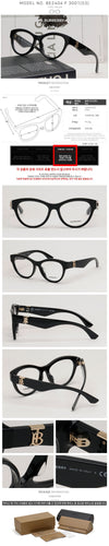 Burberry BE2404F 3001 Round Black Horn Rim Frame Luxury Fashion 141577953 [P]