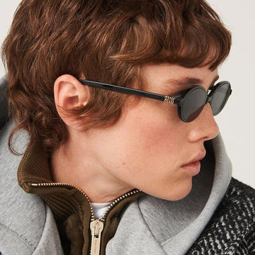 Miu Miu Sunglasses SMU04Z 1AB 5S0 LIGARD Black Luxury Round Oval Horn Rim 130852670