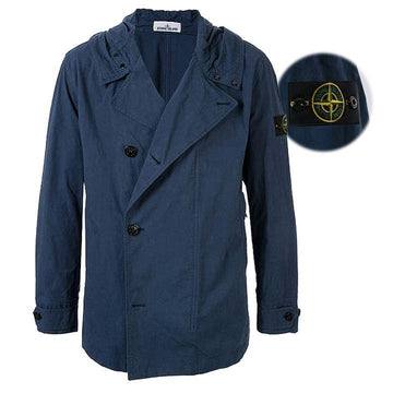 Stone Island Patch Hooded Trench Jacket 156489074