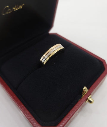 Cartier Bordeaux Louis Tricolor Gold Ring 4.8mm 59 19 141704427 [P]
