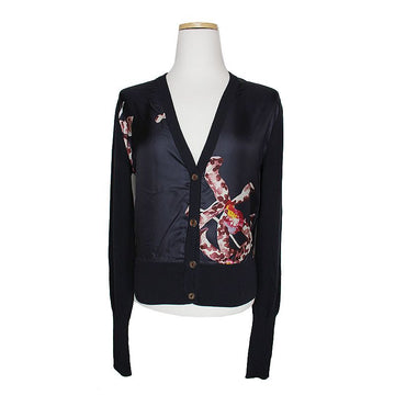 SALVATORE FERRAGAMO シルクトリムコットンニットカーディガン 44 141717889