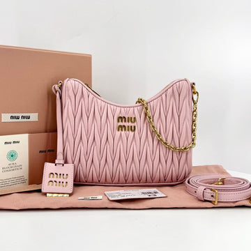 Miu Miu Matelassé Napa Chain Shoulder Bag & Crossbody Pink (5BH211) 141762899