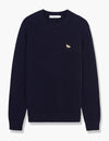 MAISON KITSUNE Baby Fox Patch Cozy Rundhals-Pullover Navy HM00502KT1006 P480 141802913 [P]