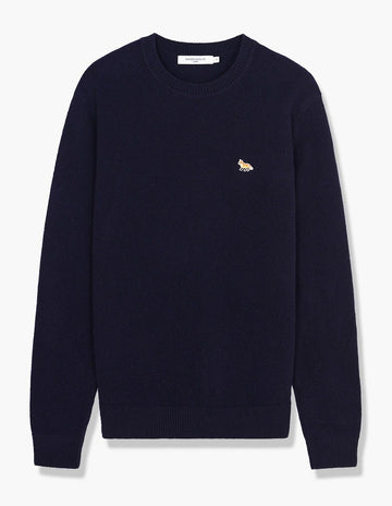 Maison Kitsune Baby Fox Patch Cozy Round Neck Pullover Knit Navy HM00502KT1006 P480 141802913
