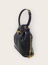 Dior Black CD Embossed Leather Medium Bucket Bag 141812595 [P]