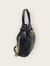 Dior Black CD Embossed Leather Medium Bucket Bag 141812595 [P]