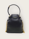 Dior Black CD Embossed Leather Medium Bucket Bag 141812595 [P]