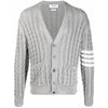 THOM BROWNE ケーブルカーディガンライトグレー MKC396A Y3017 055 48463399 [P]