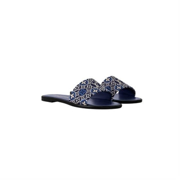 Louis Vuitton Lilly Flat Mules Navy 1AHM5 141882798 [P]