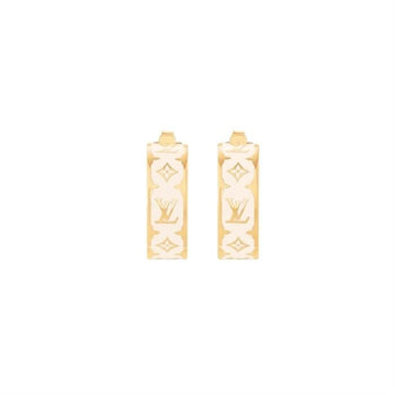Louis Vuitton Nanogram Enamel Earrings White 141887694 [P]