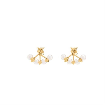 Louis Vuitton Minigram Pearl Earrings stamp: M01258 141887696 [P]