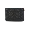 CHANEL A82545 キャビア ポケット クラッチバッグ シルバー ニューミディアム 35550-1 141930807 [P]
