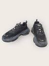 BALENCIAGA ダーティ ブラック クリアソール トリプルS スニーカ 43 42720809 [P]