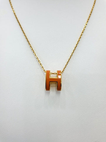 HERMES プティ・ポパッシュ ネックレス オレンジ H147991F 141940852