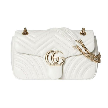 GUCCI Weißes Leder GG Marmont 837267 AAE38 9050 141940922