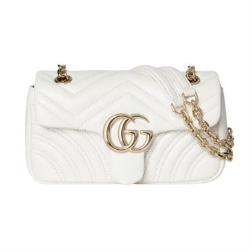 Gucci White Leather GG Marmont 837280 AAE38 9050 141940923