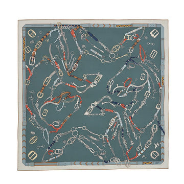 Hermes Les Chevaux Dechaines 90 Scarf H004096S 13 142020369