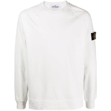STONE ISLAND Stein Wappen Stickerei Logo Sweatshirt Weiß V0001 51823265